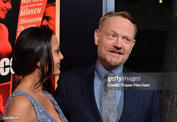Allegra Riggio and actor Jared Harris arrives at the Premiere Of Fox Searchlight Pictures' "Hitchcock" at AMPAS Samuel Goldwyn Theater on November...
