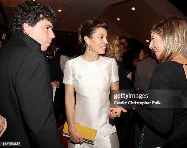 Actress Jessica Biel and director Sacha Gervasi attend the after party for the premiere of Fox Searchlight Pictures' "Hitchcock" at the Academy of...