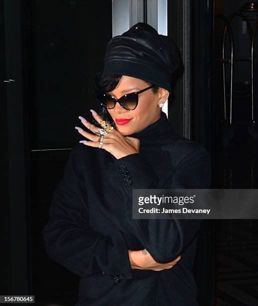 Rihanna seen on the streets of Manhattan on November 20, 2012 in New York City.