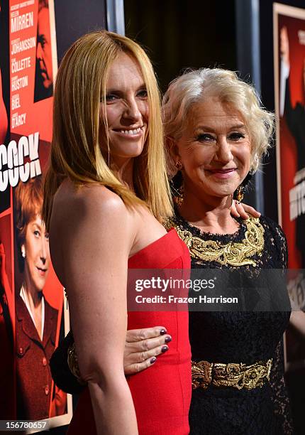 Actress Toni Collette, Dame Helen Mirren arrive at the Premiere Of Fox Searchlight Pictures' "Hitchcock" at AMPAS Samuel Goldwyn Theater on November...