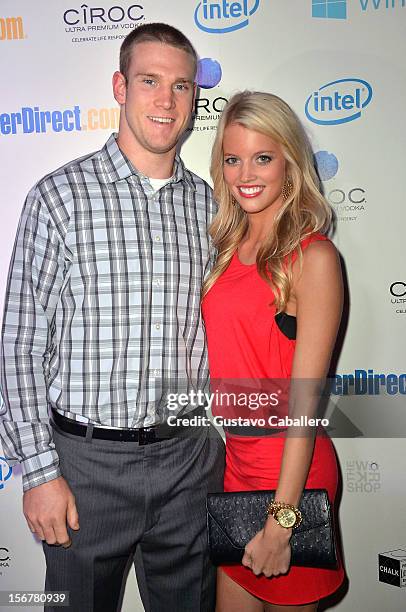 Ryan Tannehill and Lauren Tannehill attends TigerDirect.com And Intel's Holiday Tech Bash on November 20, 2012 in Miami, Florida.