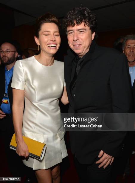 Actress Jessica Biel and director Sacha Gervasi attend the after party for the premiere of Fox Searchlight Pictures' "Hitchcock" at the Academy of...