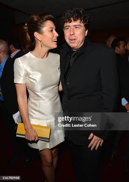 Actress Jessica Biel and director Sacha Gervasi attend the after party for the premiere of Fox Searchlight Pictures' "Hitchcock" at the Academy of...