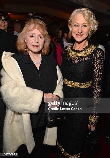 Actress Piper Laurie and Dame Helen Mirren attend the after party for the premiere of Fox Searchlight Pictures' "Hitchcock" at the Academy of Motion...