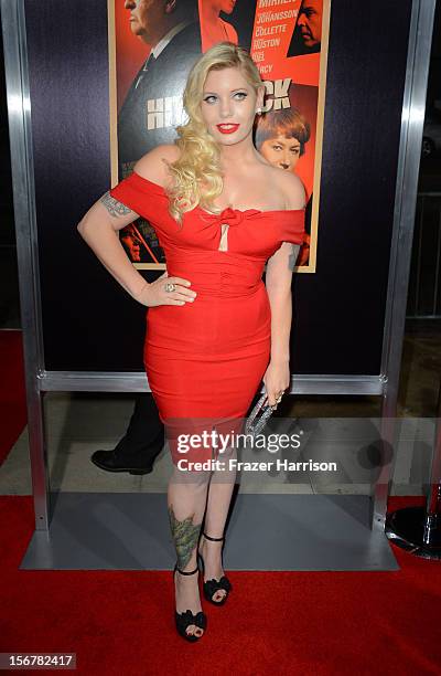 Actress Emma Jacobs arrives at the Premiere Of Fox Searchlight Pictures' "Hitchcock"at AMPAS Samuel Goldwyn Theater on November 20, 2012 in Beverly...