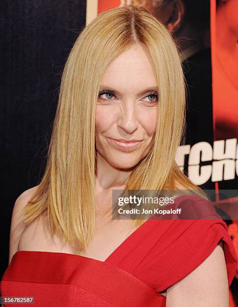 Actress Toni Collette arrives at the Los Angeles Premiere "Hitchcock" at AMPAS Samuel Goldwyn Theater on November 20, 2012 in Beverly Hills,...