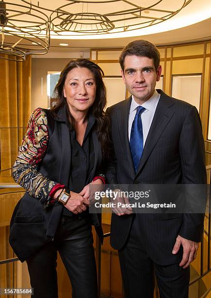 Fashion designer Barbara Bui and Jerome Lambert, CEO of Jaeger-LeCoultre attend Jaeger-LeCoultre Vendome Boutique Opening at Jaeger-LeCoultre...