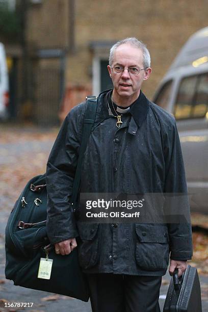 Justin Welby, the Bishop of Durham and incoming Archbishop of Canterbury, arrives at Church House on November 21, 2012 in London, England. The Church...