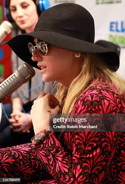 Recording artist Ke$ha visits at Z100 Studio on November 20, 2012 in New York City.