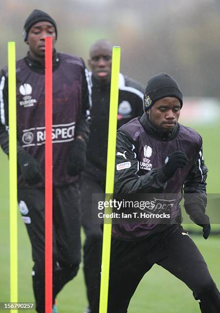 Gael Bigirimana during a Newcastle United training session at the Little Benton training ground on November 21 in Newcastle upon Tyne