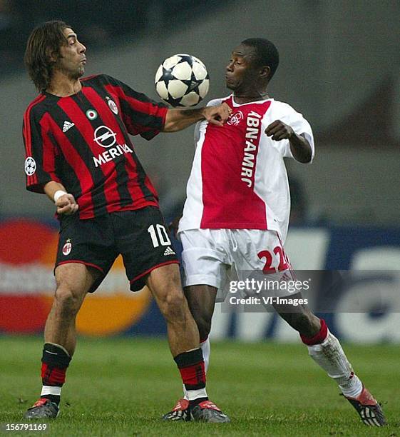 Abubakari Yakubu during the UEFA Champions League group match between Ajax and AC Milan at the Amsterdam Arena on November 26, 2003 at Amsterdam,...