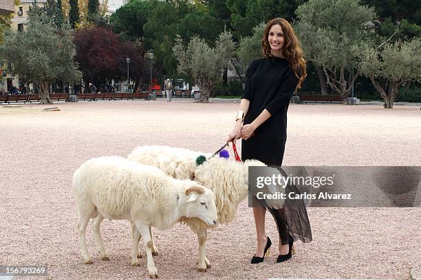 Spanish model Eugenia Silva inaugurates the Wool Week 2012 at Plaza de Colon on November 21, 2012 in Madrid, Spain.