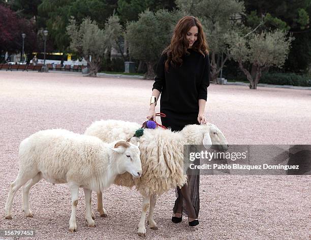 Model Eugenia Silva inaugurates Wool Week 2012 at Colon Square on November 21, 2012 in Madrid, Spain.