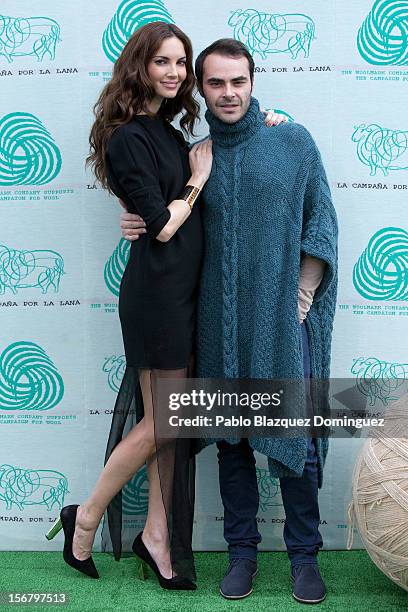 Model Eugenia Silva and Designer Ion Fiz inaugurate Wool Week 2012 at Colon Square on November 21, 2012 in Madrid, Spain.