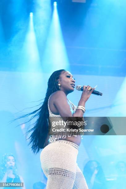 French singer, Aya Nakamura performs onstage during the Lollapalooza Paris Festival - Day Three on July 23, 2023 in Paris, France.