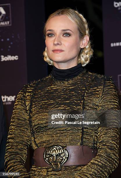 Diane Kruger attends the switching on of the Christmas lights along the Champs Elysees on November 21, 2012 in Paris, France.