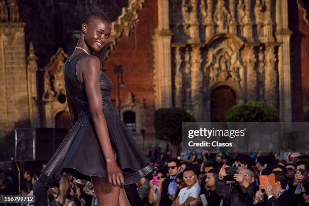 Model walks the runway during the Rock the Sidewalk Spring/Summer 2013 collection on November 16 in Mexico City, Mexico.