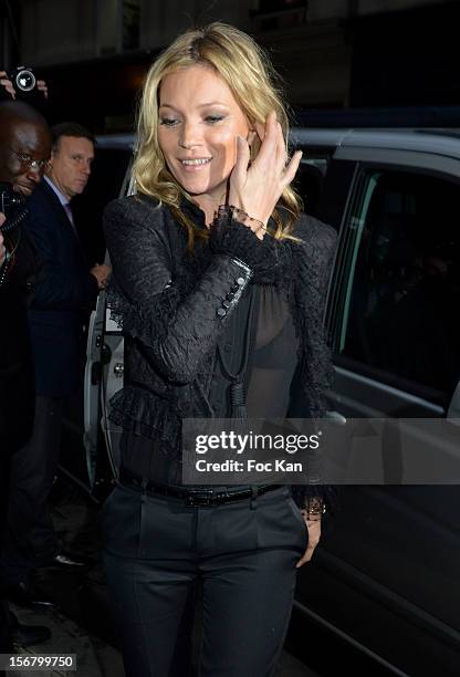 Kate Moss arrives at Colette on November 21, 2012 in Paris, France.