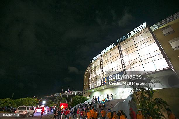 General view of Rod Carew National Stadium before Game 6 of the Qualifying Round of the World Baseball between Team Panama and Team Brazil on Monday,...