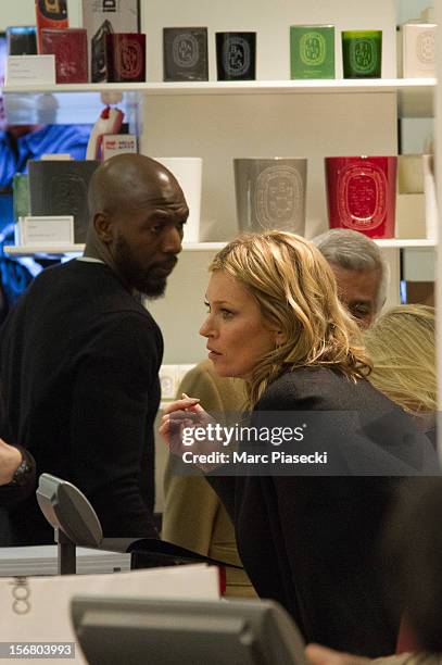 Supermodel Kate Moss is seen at the 'Colette' store on November 21, 2012 in Paris, France.