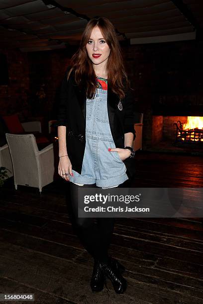 Angela Scanlon attends the Vodafone Fashionable Pub Quiz at Shoreditch House on November 21, 2012 in London, United Kingdom. As Principal Sponsor of...