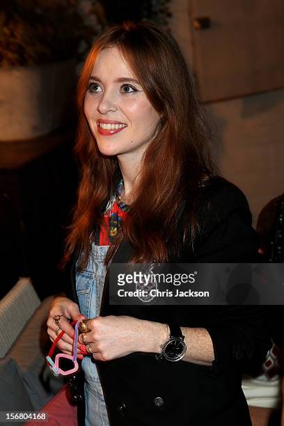 Angela Scanlon attends the Vodafone Fashionable Pub Quiz at Shoreditch House on November 21, 2012 in London, United Kingdom. As Principal Sponsor of...