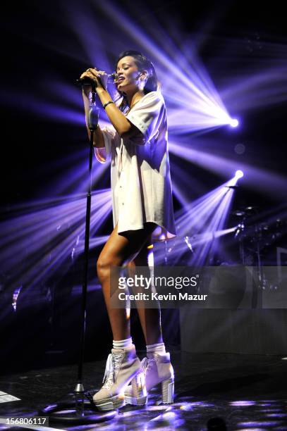 Rihanna performs at Webster Hall during her 777 tour on November 20, 2012 in New York, United States. Rihanna's 777 Tour - 7 countries, 7 days, 7...