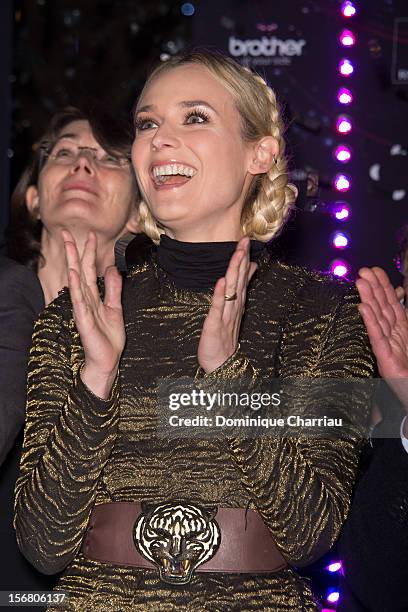 Diane Kruger attends the switching on of the Christmas lights along the Champs Elysees on November 21, 2012 in Paris, France.