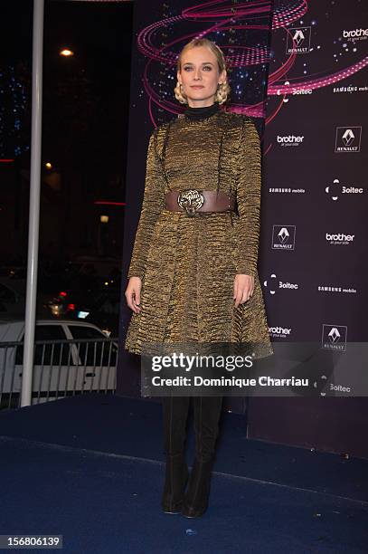 Diane Kruger attends the switching on of the Christmas lights along the Champs Elysees on November 21, 2012 in Paris, France.