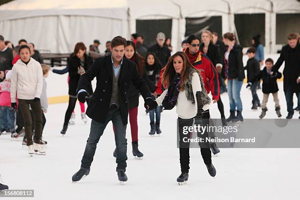 Melissa Rivers and Duncan Mais are seen skating during a filming of WEtv's Joan and Melissa: Joan Knows Best? at Wollman Rink, Central Park on...