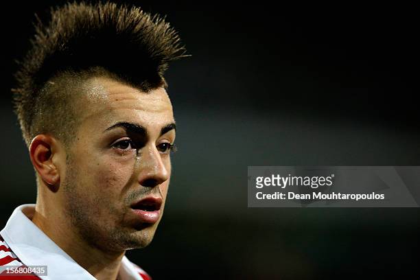 Stephan El Shaarawy of AC Milan looks on during the UEFA Champions League Group C match between RSC Anderlecht and AC Milan at the Constant Vanden...