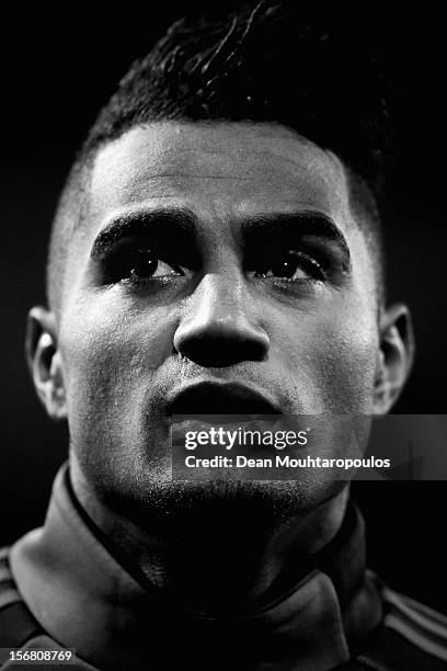 Kevin-Prince Boateng of AC Milan warms up prio to the UEFA Champions League Group C match between RSC Anderlecht and AC Milan at the Constant Vanden...