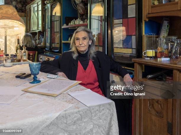 Italian novelist, screenwriter, playwright, journalist, commentator, television personality, actress, radio host Barbara Alberti , Rome, Italy, 19th...