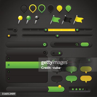 User Interface Collection with map pins User Interface Collection with map pins