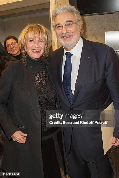 World-famous tenor and conductor Placido Domingo and Eve Ruggieri attend Domingo's induction ceremony as Goodwill Ambassador of UNESCO, at UNESCO on...