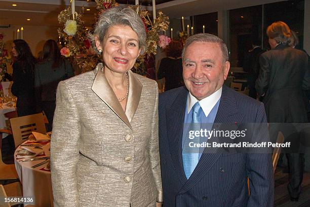 Secretary general Irina Bokova and Levon Sayan attend Placido Domingo's induction ceremony as Goodwill Ambassador of UNESCO, at UNESCO on November...