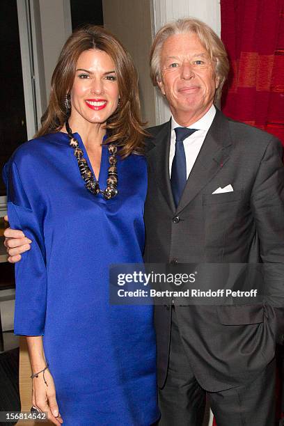 Christina Estrada Juffali and Georges Delettrez, President of Drouot Holding, attend Placido Domingo's induction ceremony as Goodwill Ambassador of...