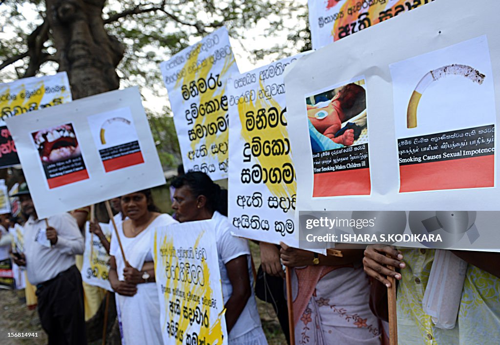 SRI LANKA-HEALTH-TOBACCO-PROTEST