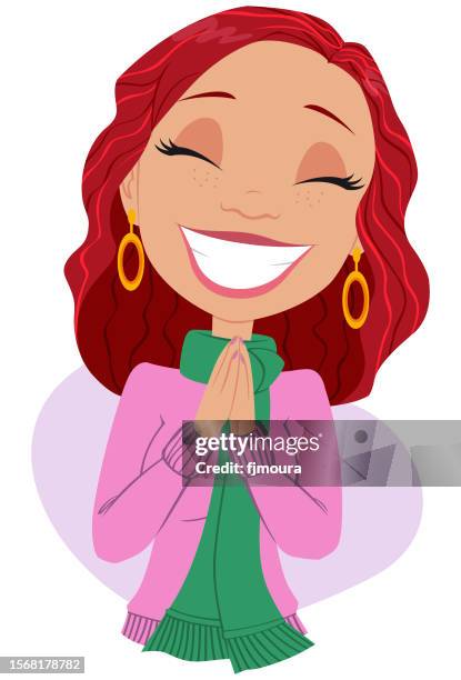 stockillustraties, clipart, cartoons en iconen met menina ruiva - menina