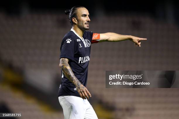 Sebastian Perez of Boavista FC gestures during the Allianz Cup football match between Boavista FC and UD Leiria at Estadio do Bessa on July 24, 2023...