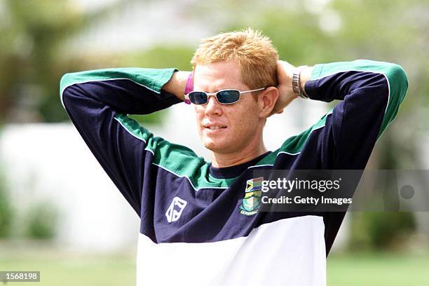 Shaun Pollock at training during the South African Cricket Tour to the West Indies Jolly Beach Antigua. DIGITAL IMAGE Mandatory Credit: Touchline...