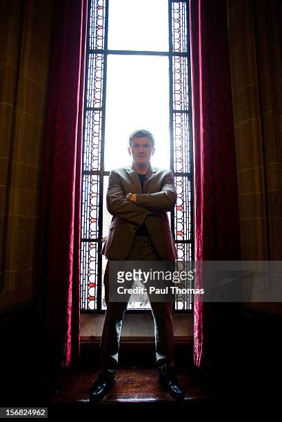 Boxer Ricky Hatton poses for a photograph during the Head-to-Head press conference at the Manchester Town Hall on November 22, 2012 in Manchester,...