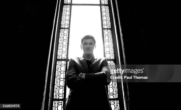Boxer Ricky Hatton poses for a photograph during the Head-to-Head press conference at the Manchester Town Hall on November 22, 2012 in Manchester,...