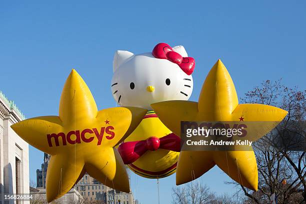The Hello Kitty balloon makes its way along Central Park West way during the 86th Annual Macy's Thanksgiving Day Parade November 22, 2012 in New York...