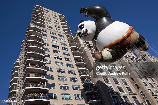 The Kung Fu Panda balloon makes its way down the streets of Manhattan during the 86th Annual Macy's Thanksgiving Day Parade November 22, 2012 in New...