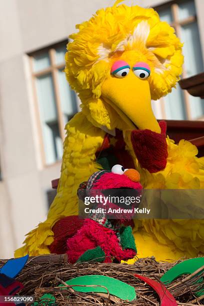 Elmo and Big Bird make their way through the streets of Manhattan during the 86th Annual Macy's Thanksgiving Day Parade on November 22, 2012 in New...