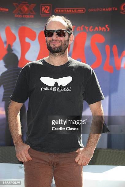 Carlos Reygadas poses during a press conference of the movie Post Tenebras Lux on November 20, 2012 in Mexico City, Mexico.
