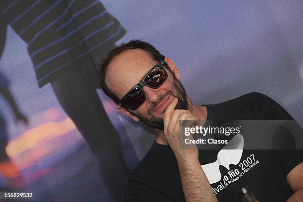 Carlos Reygadas poses during a press conference of the movie Post Tenebras Lux on November 20, 2012 in Mexico City, Mexico.