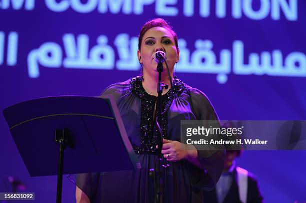 Performance at the Awards Ceremony at the Al Rayyan Theatre during the 2012 Doha Tribeca Film Festival on November 22, 2012 in Doha, Qatar.