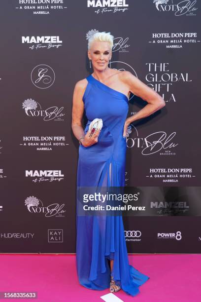 Brigitte Nielsen attends the Global Gift Gala Red Carpet at Hotel Don Pepe on July 24, 2023 in Marbella, Spain.